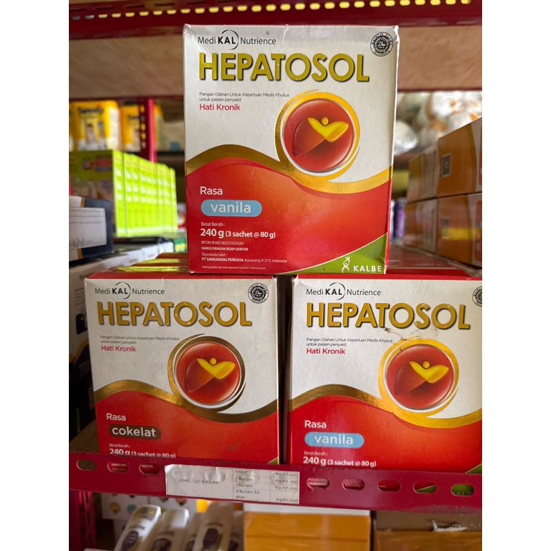 

HEPATOSOL VANILA COKLAT 240GR NUTRISI HATI KRONIK