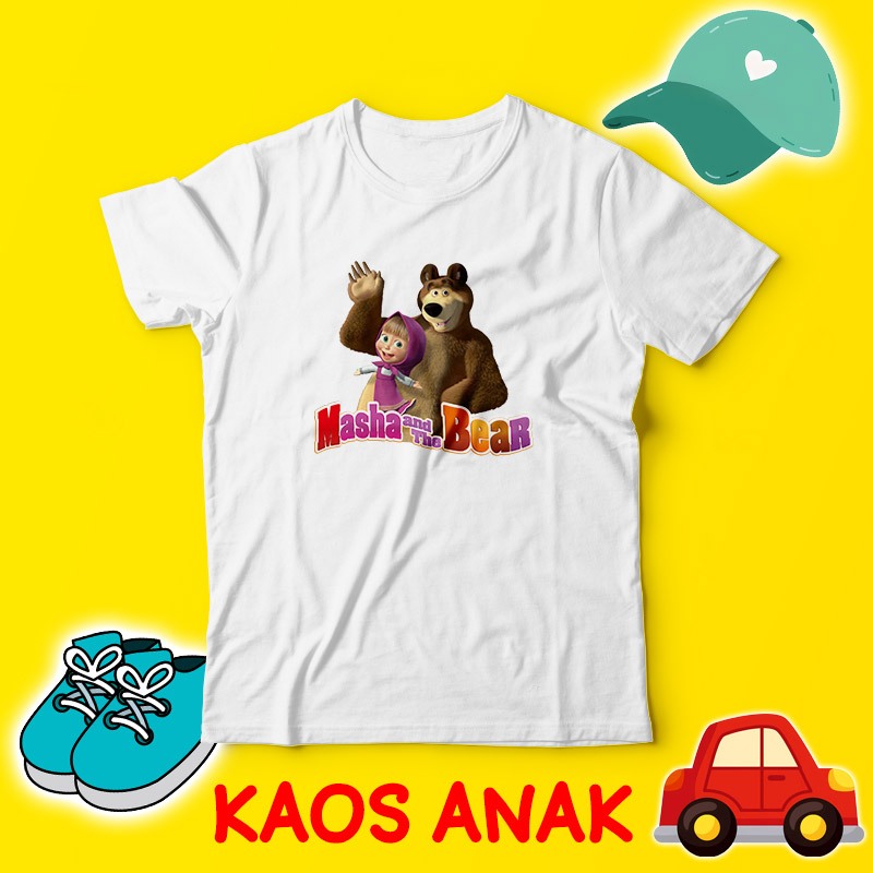 Best Seller Kaos Masha and the Bear - Kaos Anak Masha and the Bear - Kaos Anak Masha