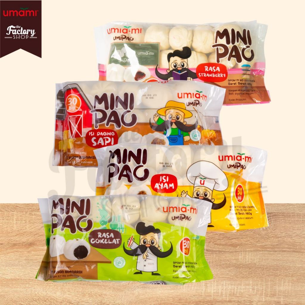 

Umami Umia-mi Minipao Cokelat Strawberry Daging sapi Ayam bakpao mini isi 30bj