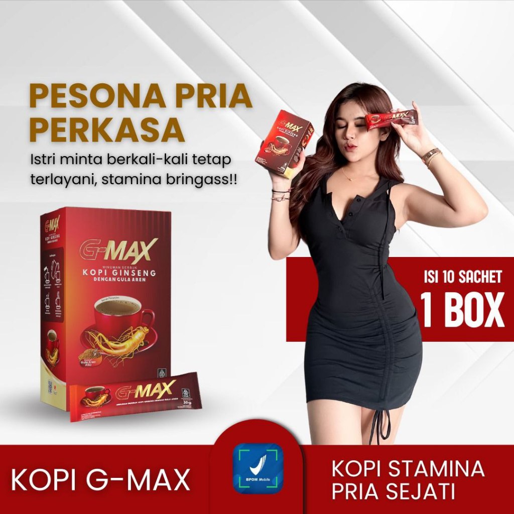 

KOPI G MAX ORIGINAL MINUMAN EXTRA GINGSENG 100% BPOM & HALAL - KOPI STAMINA PRIA TAHAN LAMA AMAN