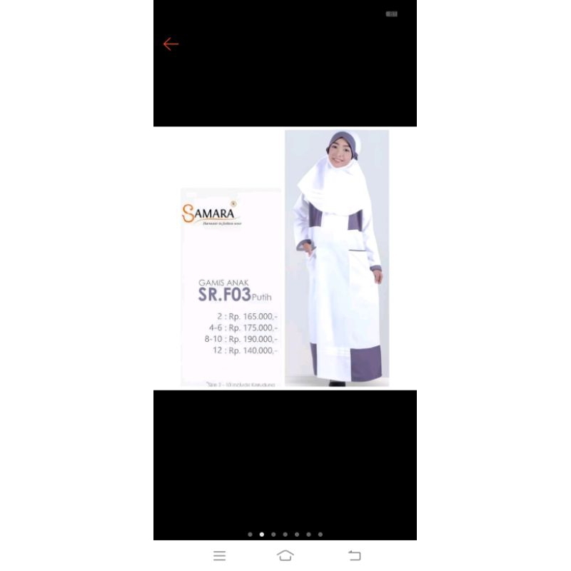 CUCI GUDANG Gamis anak samara putih size 2