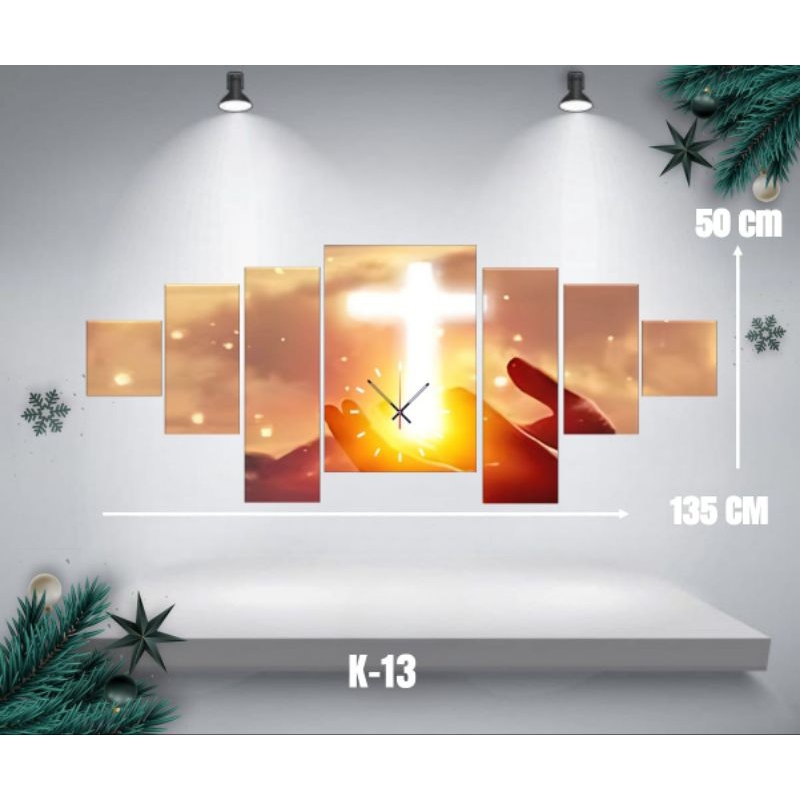 Jam Dinding Jumbo Motif Kristiani/Hadiah Natal/Hiasan Dinding Yesus