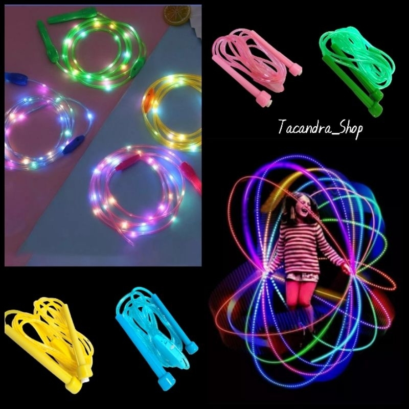 Lompat Tali Skipping Lampu LED Lampu Warna Warni Anak Anak Olahraga Skipping Latihan Alat Olahraga