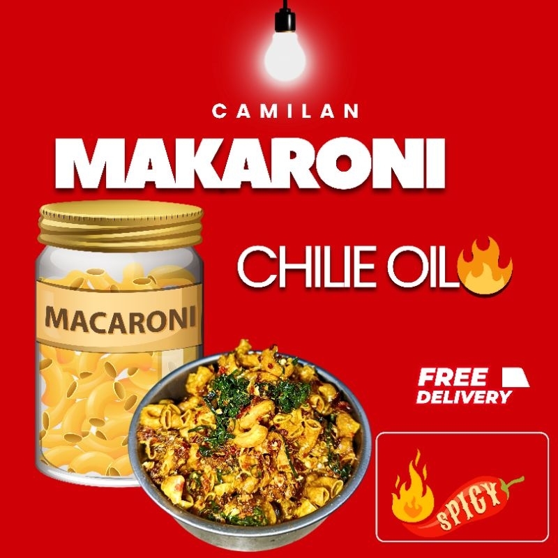 

Makaroni Bantet Pedas Asin 120gram Pedas Chilie Oil