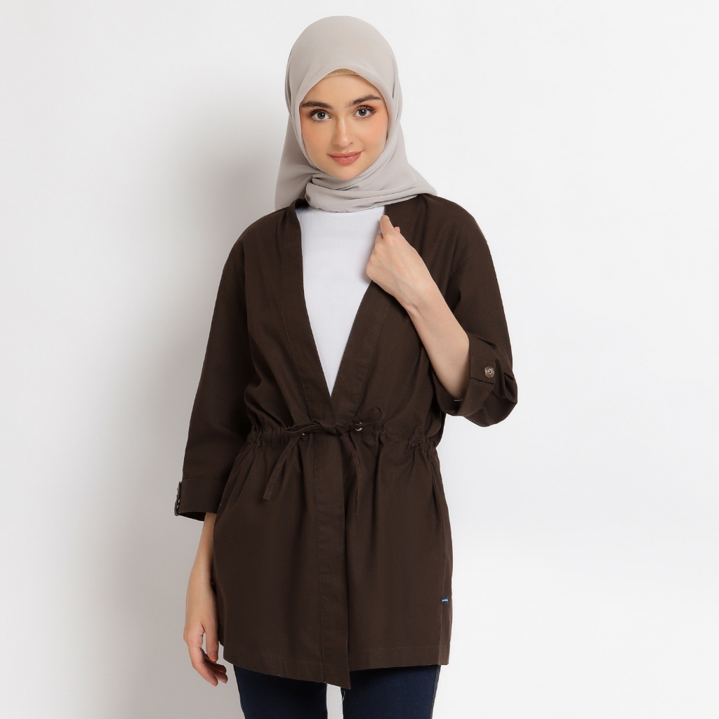 Flamoush Adolfa Brown Outer Wanita