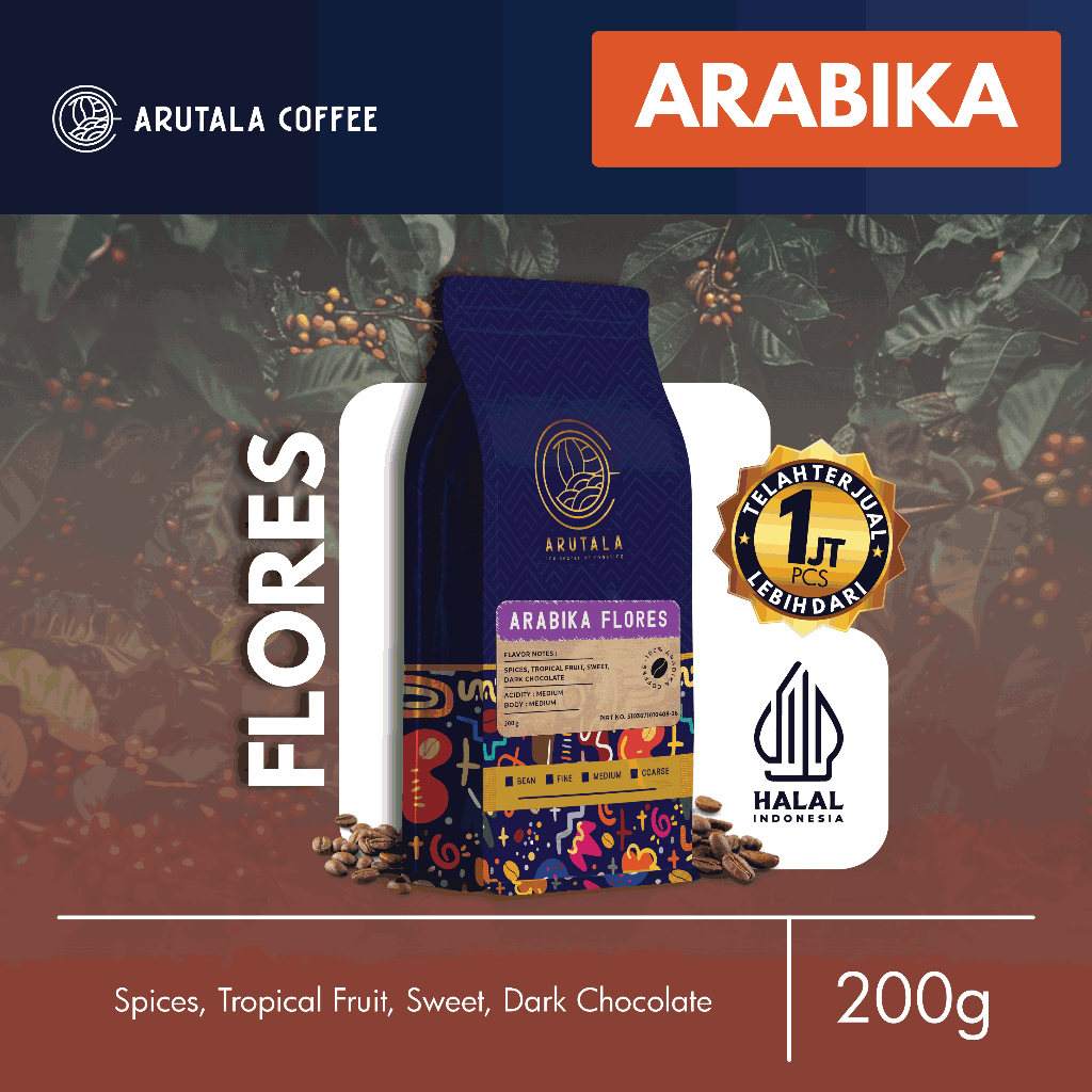 

ARUTALA Kopi Flores Bajawa Arabika Arabica Coffee 200 gram