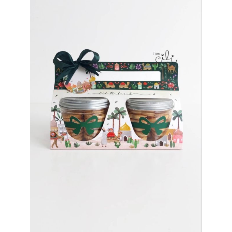 

(Isi 10pcs) Box Lebaran Isi 2 Jar Kotak Kue Kering Isi 2 Toples Tabung