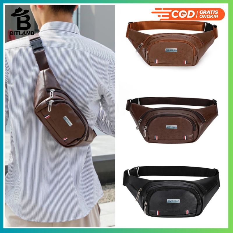 BITLAND Tas Slempang Sling bag Tas Kulit Sintetis Waistbag Cowok-WB-573