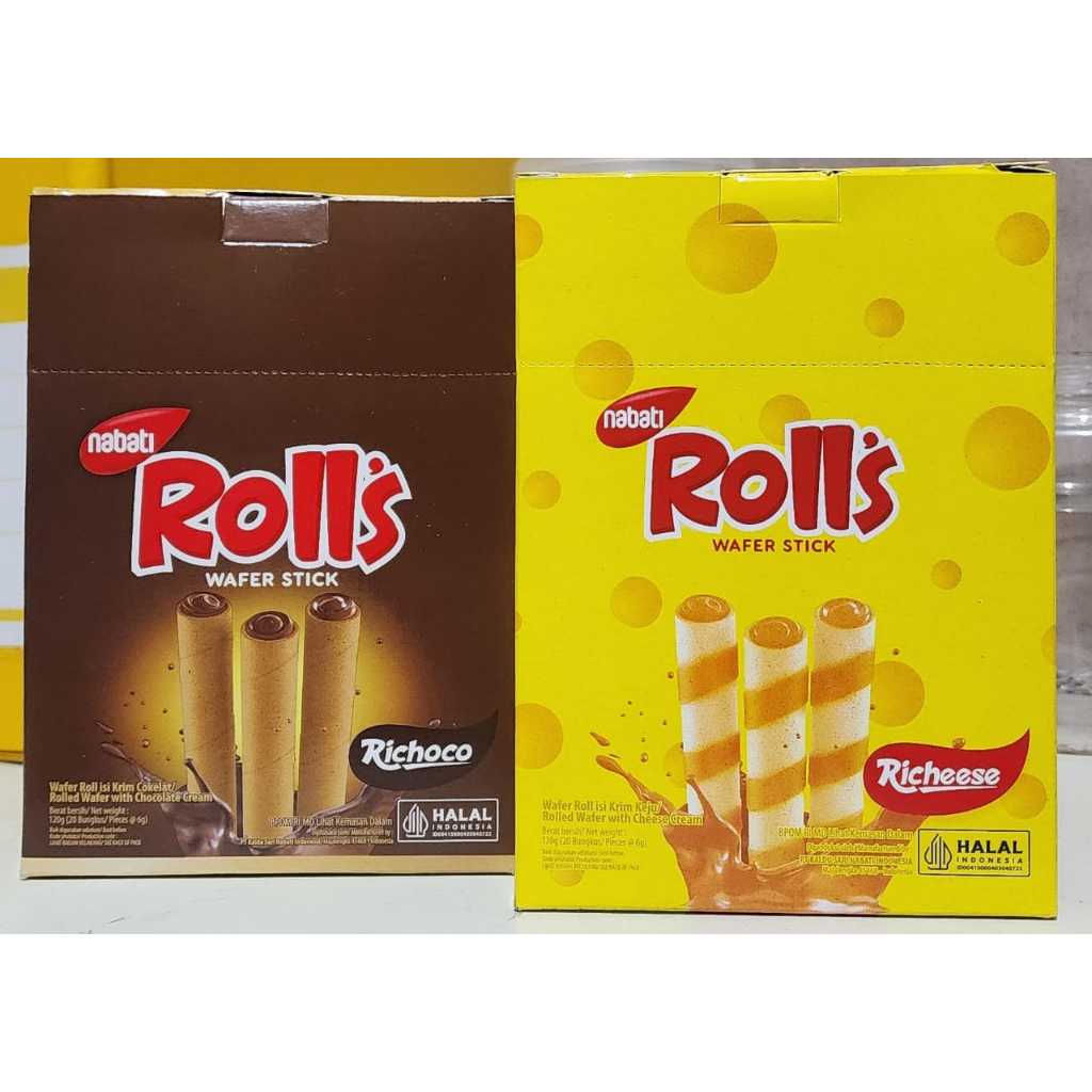 

grosir snack murah paket 2 box nabati rolls mix rasa keju dan coklat Food Cookies Camilan Snacks