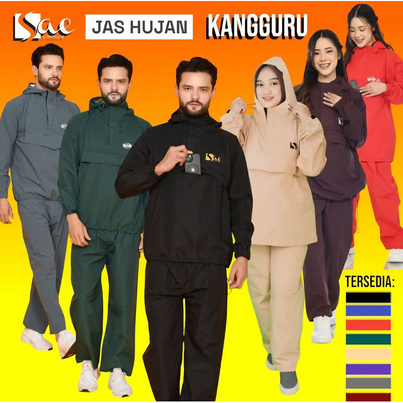Jas hujan kangguru,Jas hujan(SAE)Jas hujan pria wanita dewasa waterproof
