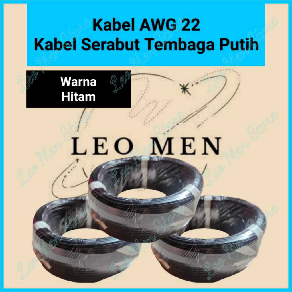 Kabel AWG 22~Kabel Serabut AWG 22~TINNED CU~Tembaga Putih~HITAM