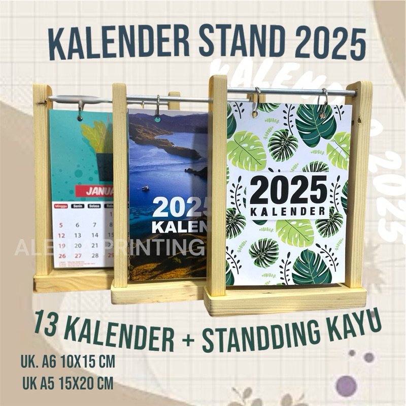 Kalender Stand Kalender Meja Aesthetic 2025 Kalender Kayu 2025