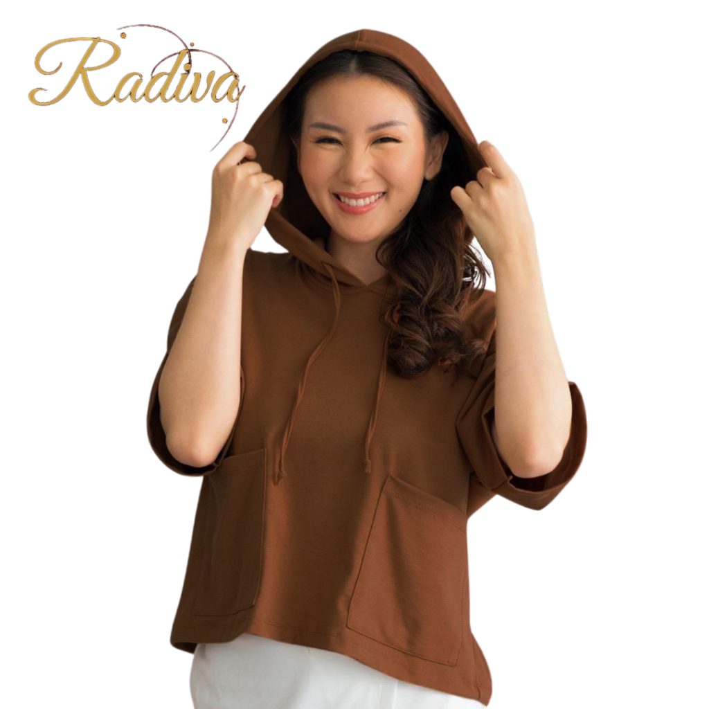 Anita | Hoodie Crop Lengan Pendek Premim Fleece