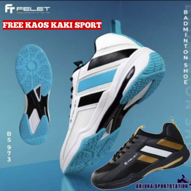 FELET BS973-BS972 badminton shoes-separu badminton 100%original felet#FREE KAOS KAKI SPORT#