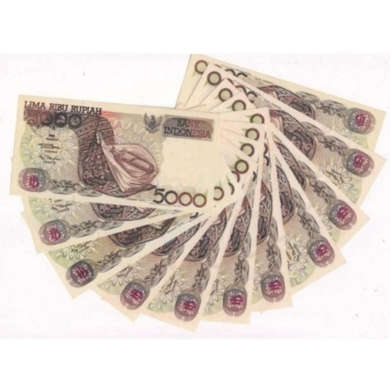 uang kuno 5000 rupiah sasando. lima ribu Sasando tahun 1992