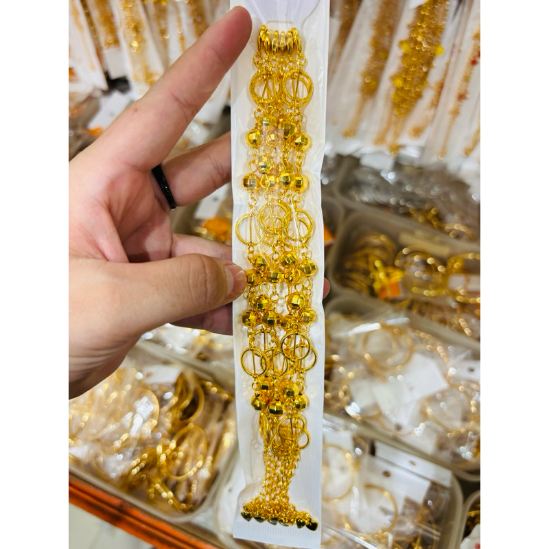 GELANG TANGAN TITANIUM JURAII MEWAH LAPIS EMAS24K