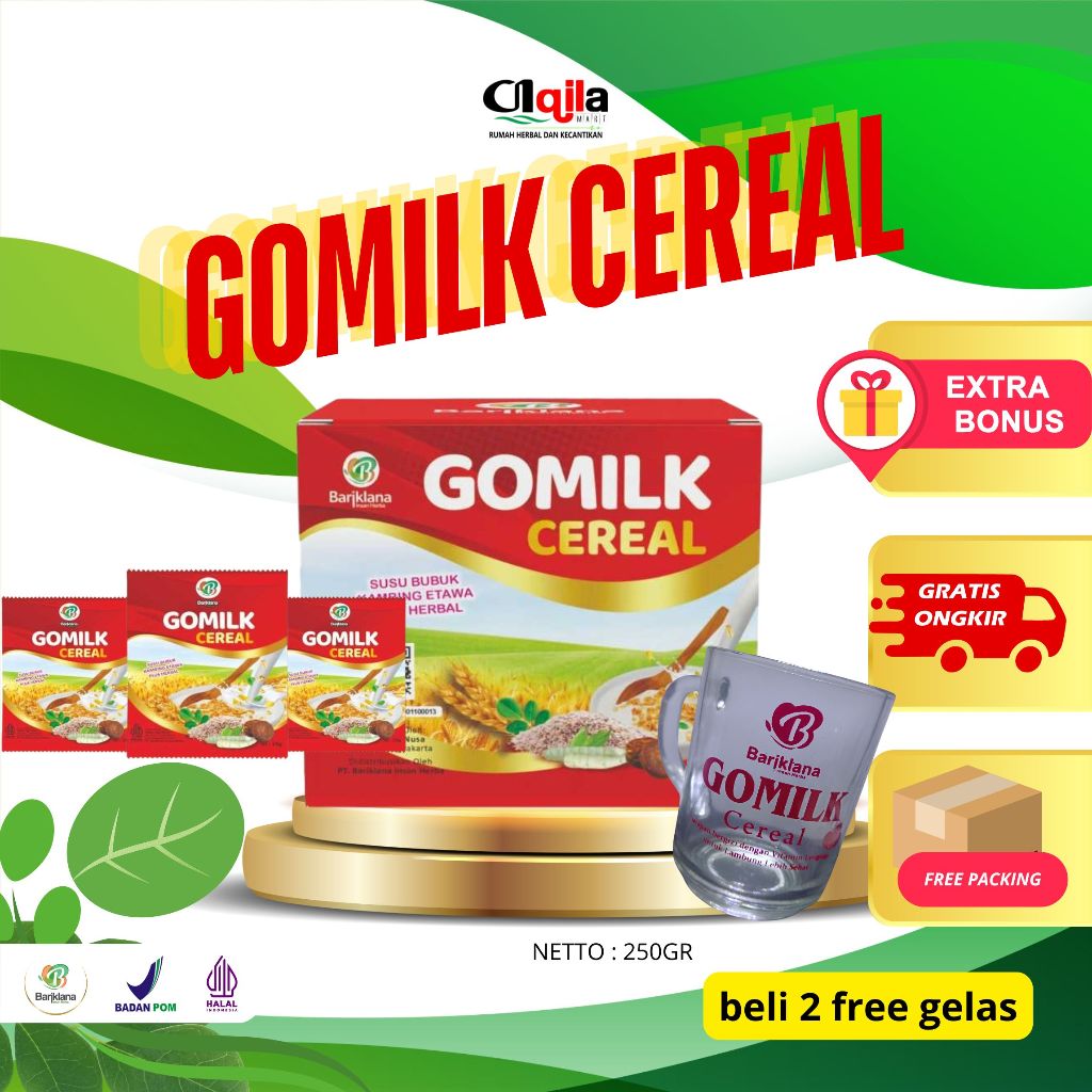 

Gomilk Cereal 1 Box isi 10 sachet Sarapan Sehat aqilamart