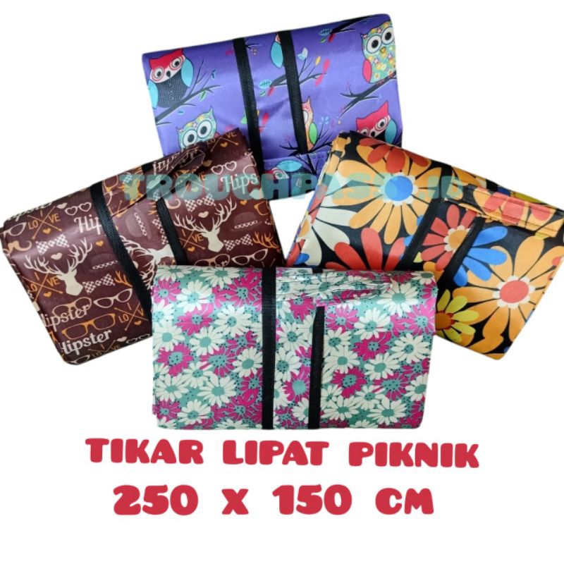 Tikar lipat piknik 250 x150 Anti air ukuran JUMBO