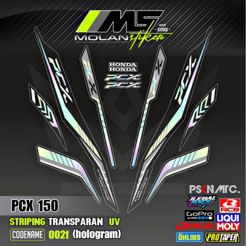Decal Sticker Striping Variasi Transparan Uv PCX 150 2018-2021 Honda PCX Abs PCX Lokal Pcx 150 Thail