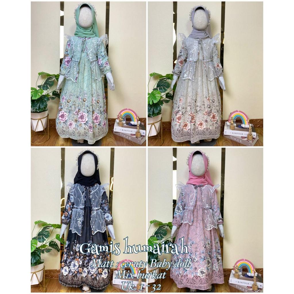 GAMIS CERUTY BABYDOLL MIX ROMPI BRUKAT ANAK PEREMPUAN USIA 3 - 12 TAHUN / BAJU GAMIS RAYA ANAK MOTIF