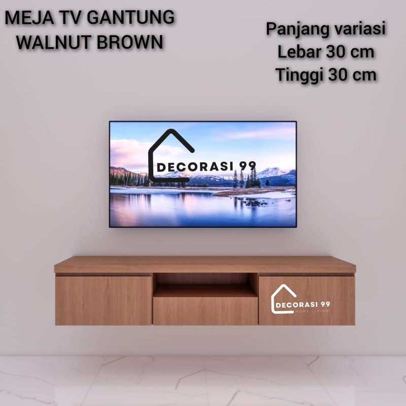 Meja Tv Minimalis Gantung variasi 1 Laci Tengah / Meja Tv minimalis / Meja Tv Gantung / Cradensa Tv 