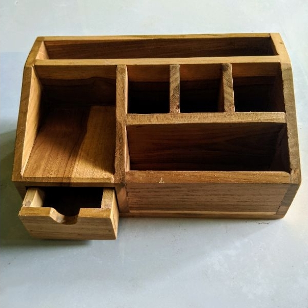 Rak Meja Kantor/ Alat tulis/ Atk/ kotak pensil/Rak Kayu/Organizer Meja
