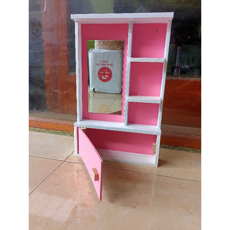 Cermin Rias Minimalis Rak Gantung Cermin Dinding Rak Kosmetik Gantung Meja rias/Rak Rias Gantung 38x