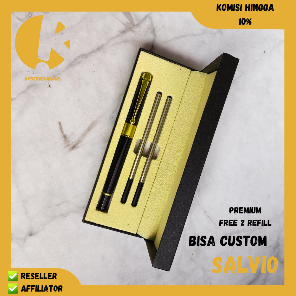 

Pulpen SALVIO PREMIUM LUXURY ORDERSEKARANG Pena Ballpoint Bolpoin CUSTOM GRAFIR LASER LOGO NAMA