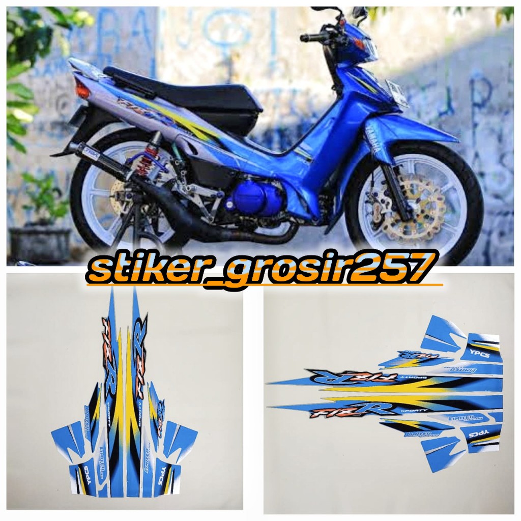 STIKER STRIPING LIS BODY MOTOR YAMAHA F1ZR FIZR LIMITED EDITION 1999 2000 SILVER BIRU
