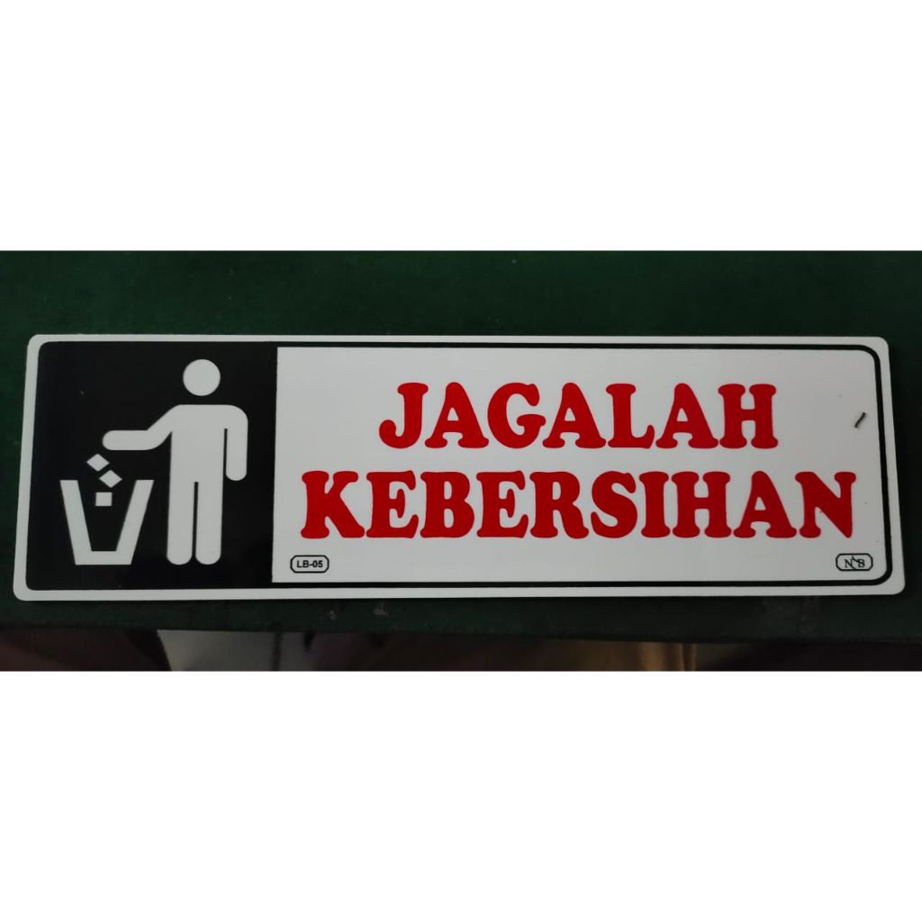 

Label Acrylic Besar / Label Akrilik Besar 9x30cm - Jagalah Kebersihan (Putih_Merah)