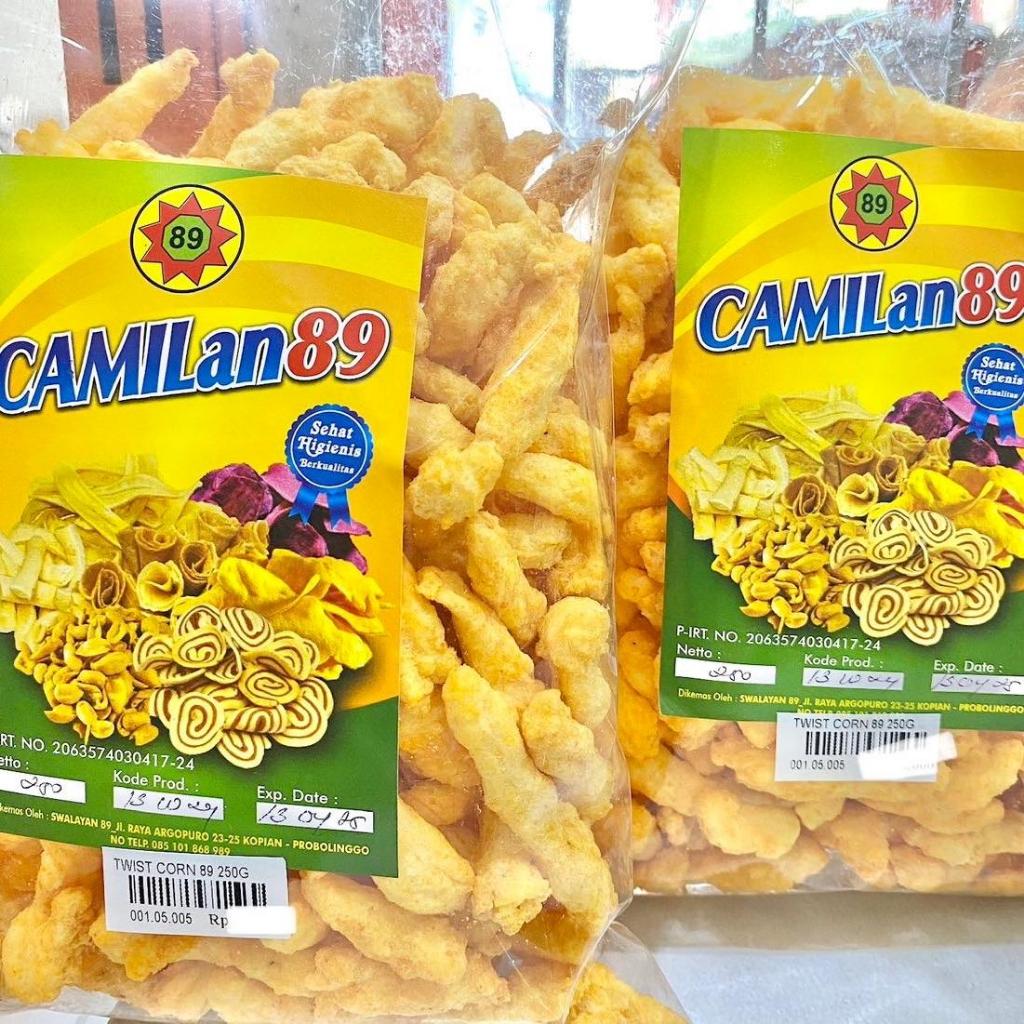 

250 GR TWIST CORN GURIH TWIST CORN JAGUNG SNACK CAMILAN 89