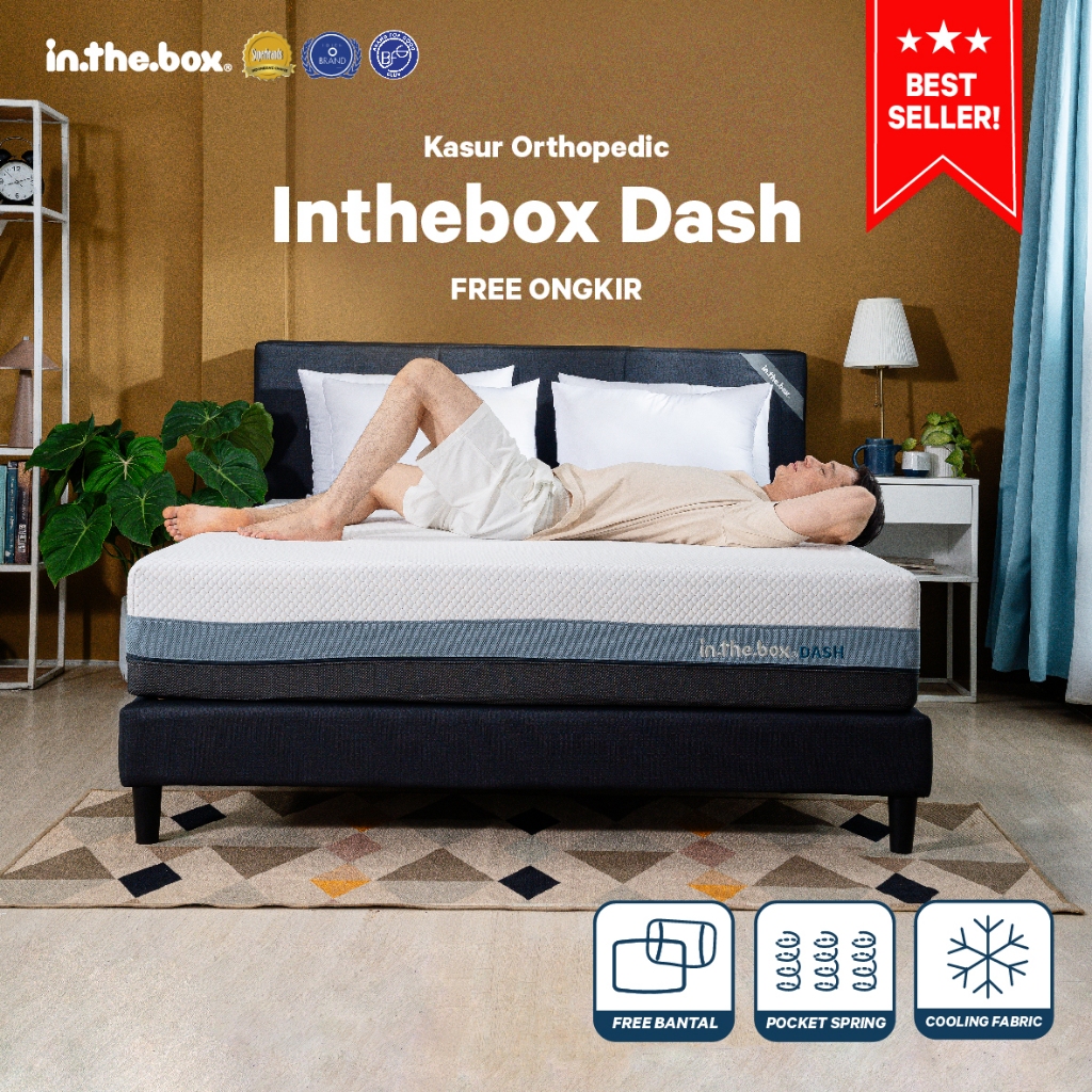 Kasur Orthopedic Spring Bed INTHEBOX Dash - FREE Bantal | Ukuran 90x200, 100x200, 120x200, 140x200, 