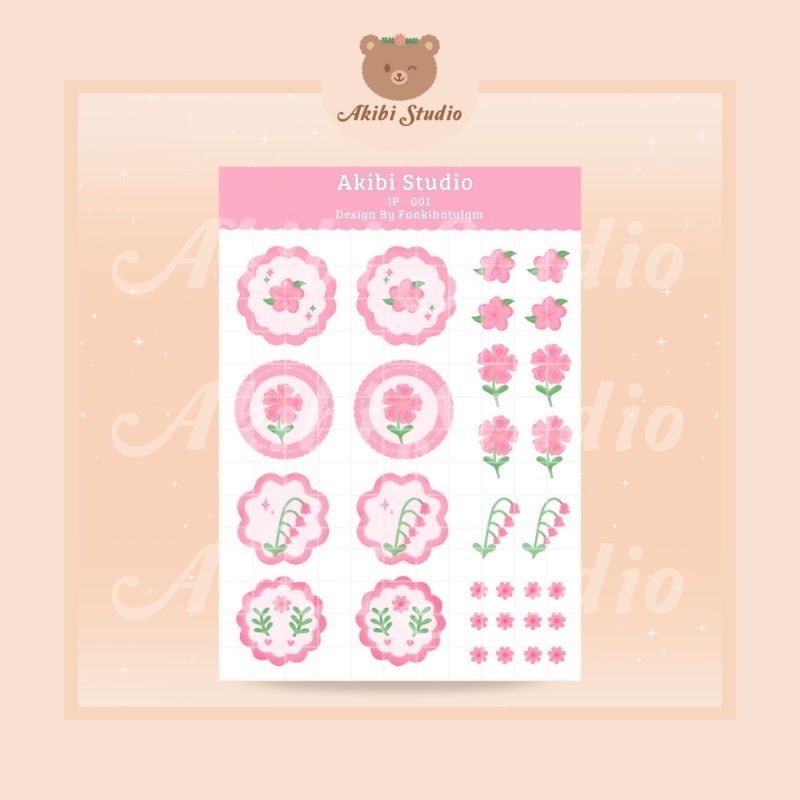 

IP-001 STICKER BUNGA STICKER PASTEL PINK STICKER JOURNALING