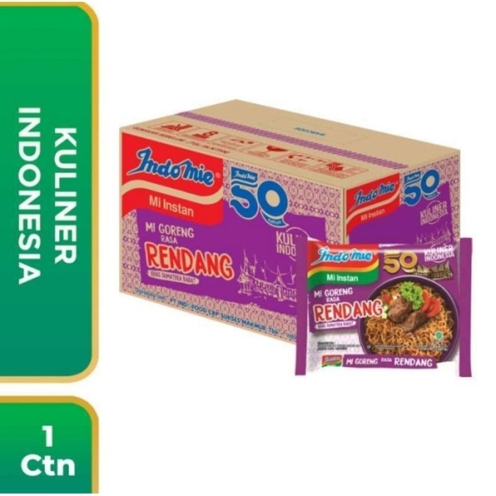 

Indomie Mie Goreng Rendang Mie Instant Goreng 1 Dus/Karton isi 40 pcs 90 gr