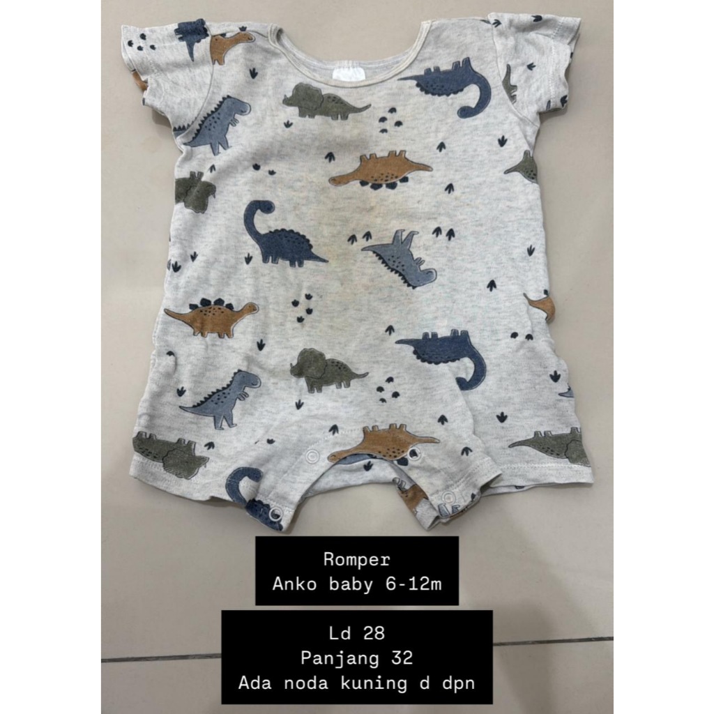 PRELOVED ANKO JUMPER BAYI ELEPHANT DINOSAURUS JUMPSUIT BAYI GAJAH DINO