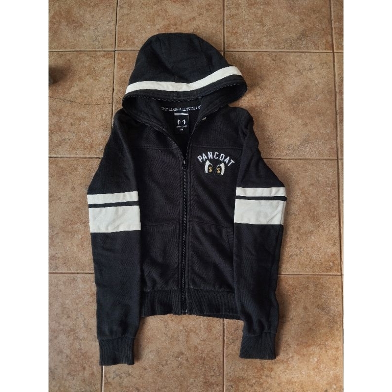 Hoodie Zipper Pancoat Hitam