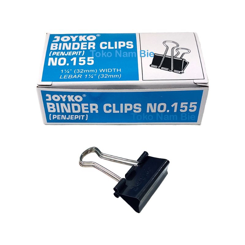 

(ISI 12 PCS) Binder Clip / Klip Pejepit Kertas JOYKO DB 155