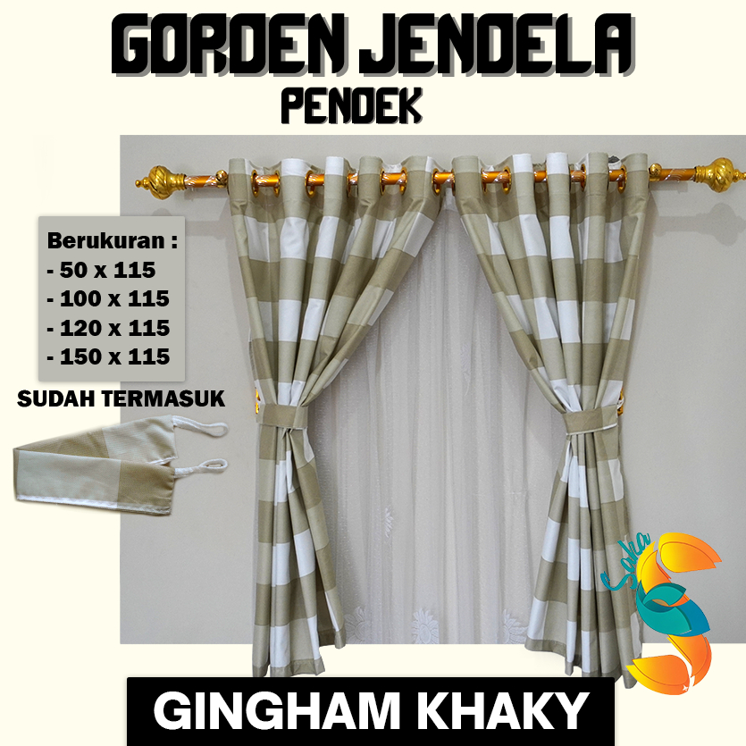 MG Gorden Kamar Pendek Tinggi 150Cm Horden Ruang Tamu Gorden Jendela Pendek Gorden Kecil Jendela