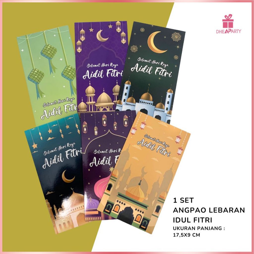 

DP Amplop Lebaran Ukuran Panjang Isi 6 Pcs / Amplop Lebaran Idul Fitri 2025 / Amplop THR Hari Raya Lebaran ID02
