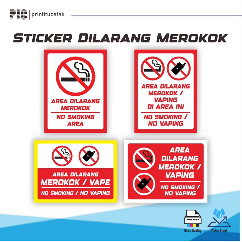 Stiker Dilarang Merokok • Dilarang Merokok • Label Dilarang Merokok • Stiker Label Tempel Dilarang M