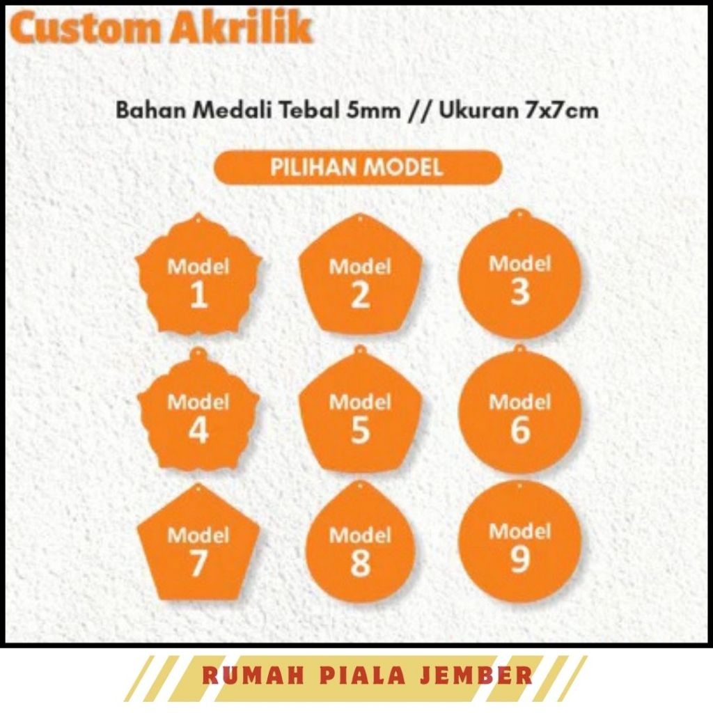 BAHAN MEDALI AKRILIK 5mm BENING SEGI LIMA UNTUK KEPERLUAN WISUDA SEKOLAH / MEDALI ACRYLIC / WISUDAA
