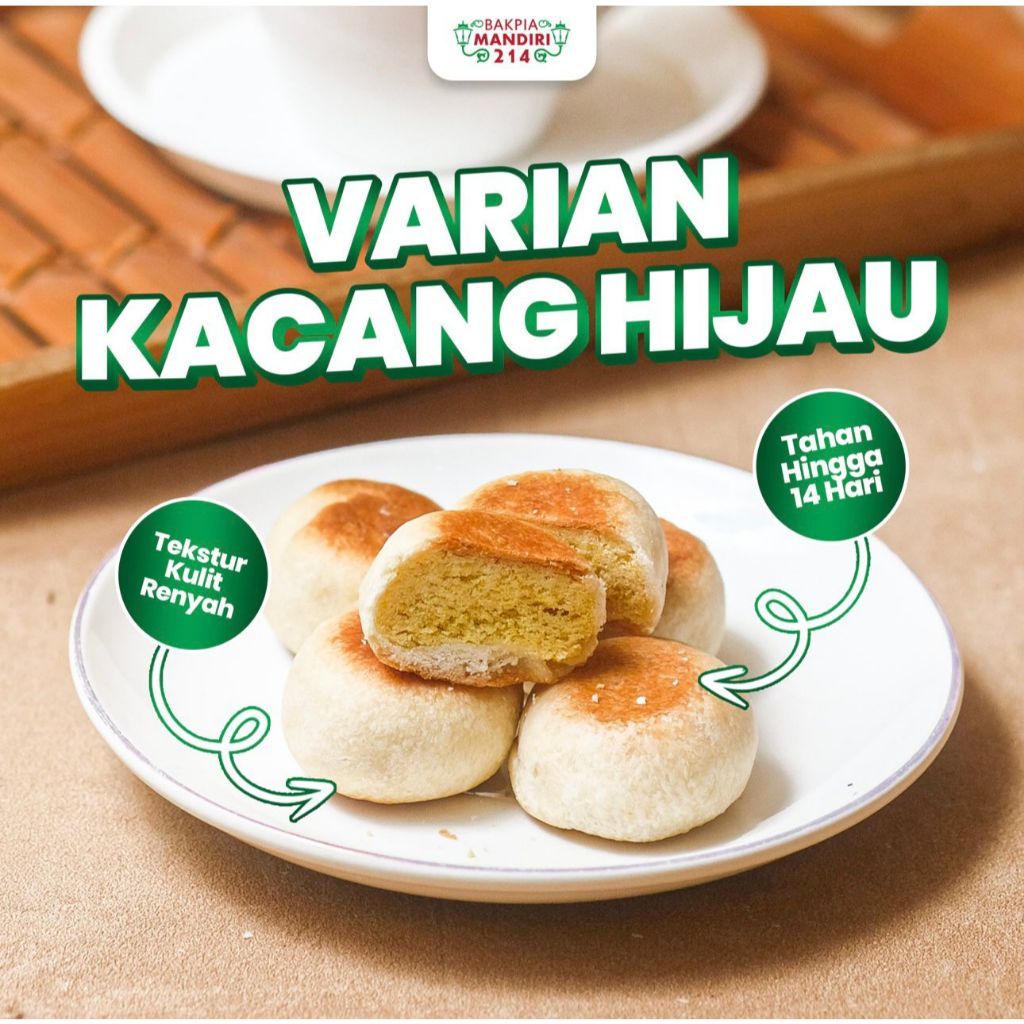 

BAKPIA PATHOK KACANG HIJAU (KERING) KHAS JOGJA ASLI PREMIUM - BAKPIA MANDIRI 214