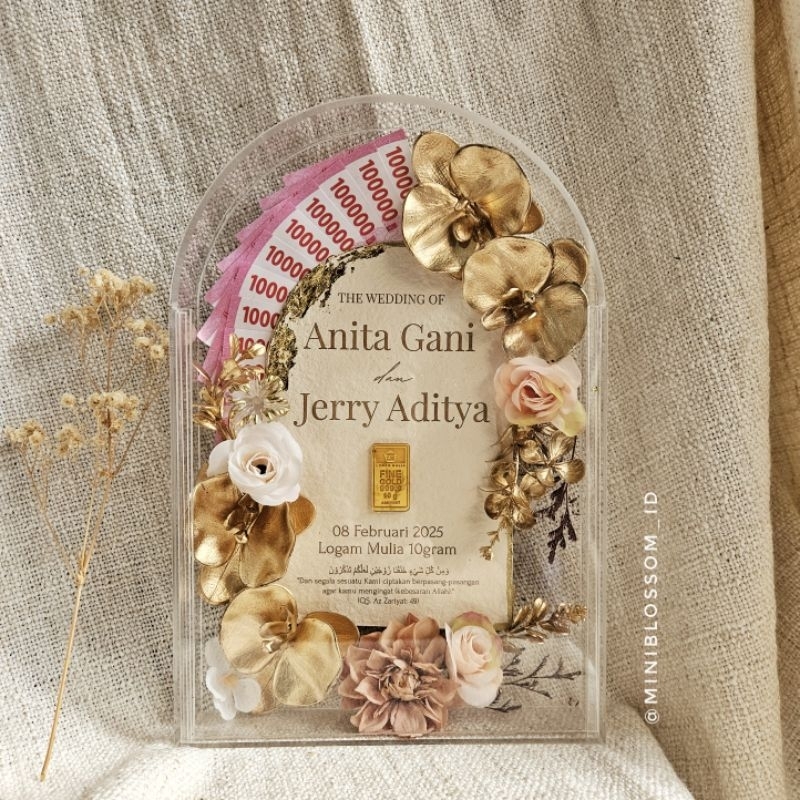 NADA Bingkai Mahar Akrilik Lengkung / Frame Mahar Lengkung Kubah / Mahar Seserahan