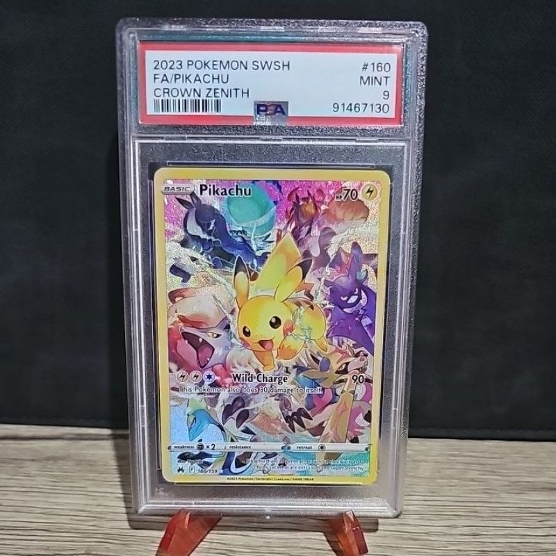 pikachu crown zenith psa 9 kartu pokemon inggris original