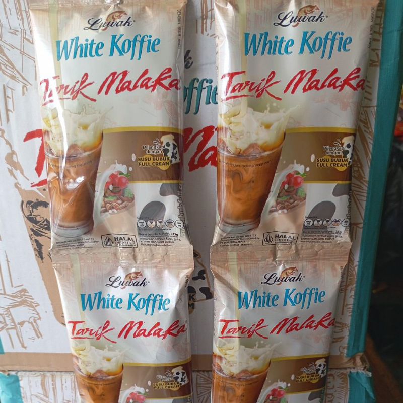 

Luwah White Koffie Tarik Malaka Full Cream 1renceng isi10 bungkus