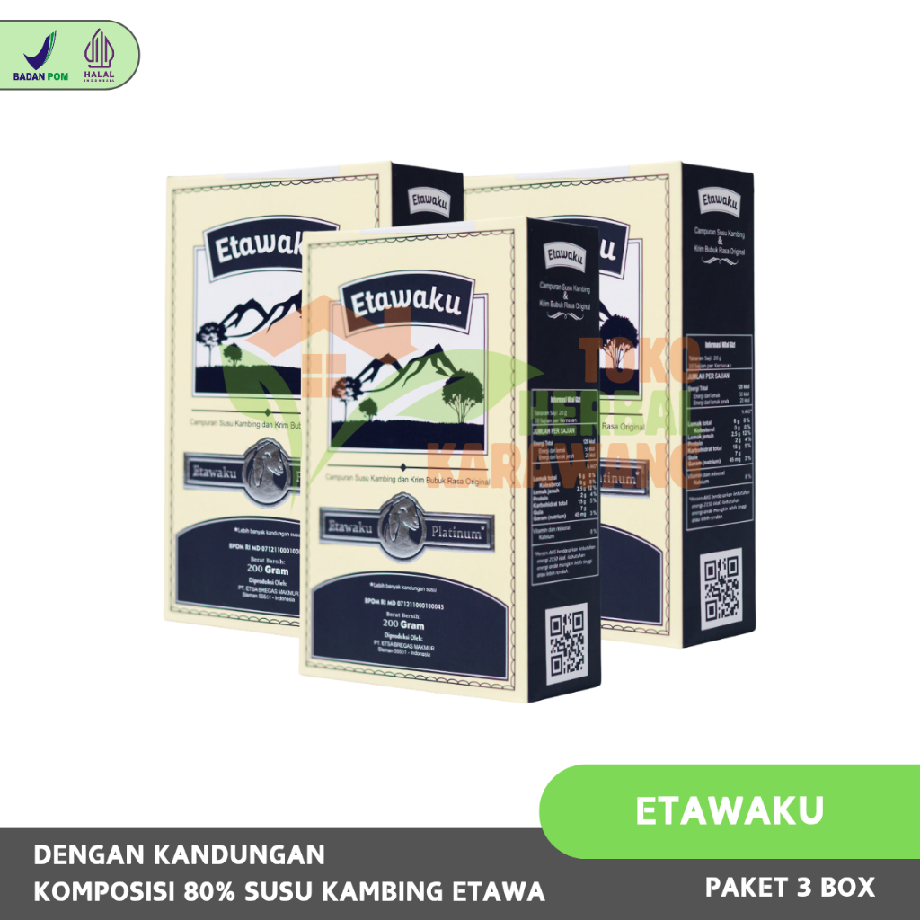 

PAKET 3 BOX Etawaku Platinum - Susu Kambing Etawa Krimer Bubuk Atasi Masalah Pernafasan