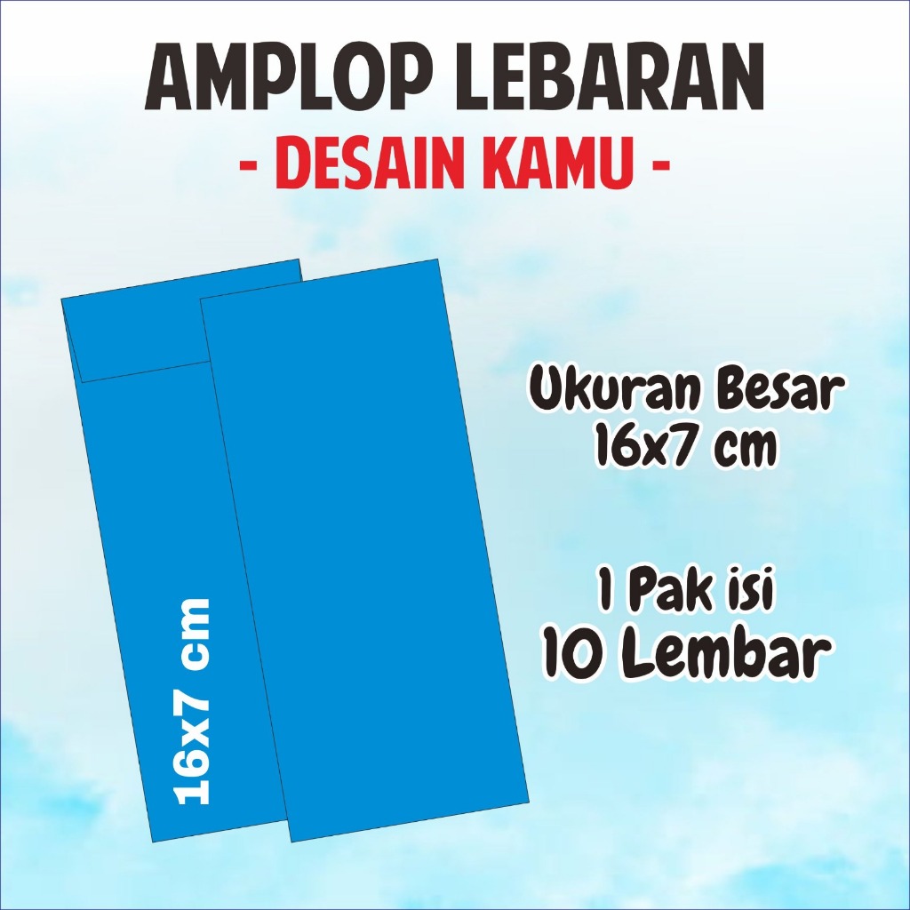 

[ISI 10 BIJI] Amplop Lebaran Idul Fitri Bisa Custom Ukuran Besar 16x7 cm | Amplop Angpau Custom | Amplop Kantor