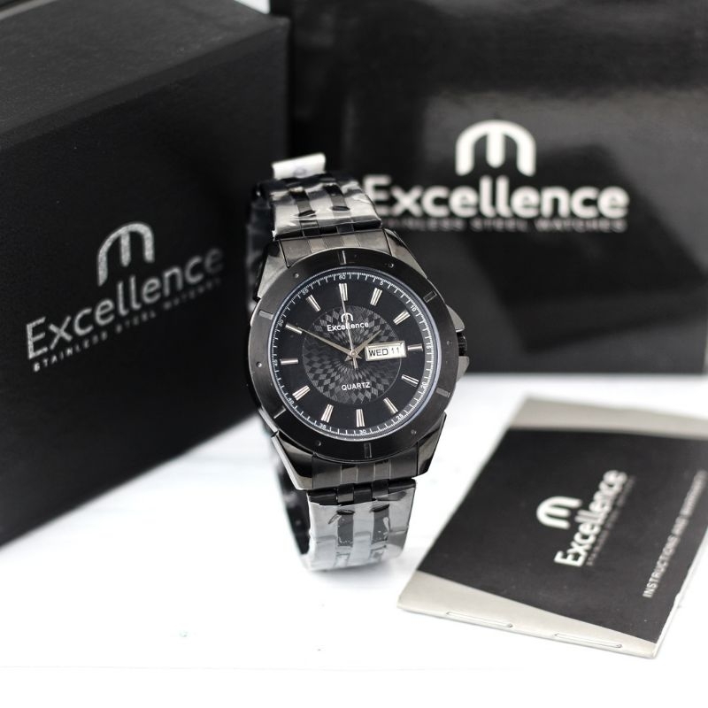 Jam Tangan Excellence 8304 Jam Tangan Pria Original Tanggal Hari Aktif