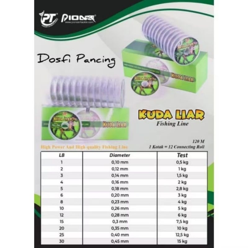 SENAR PANCING PIONEER KUDA LIAR 100M