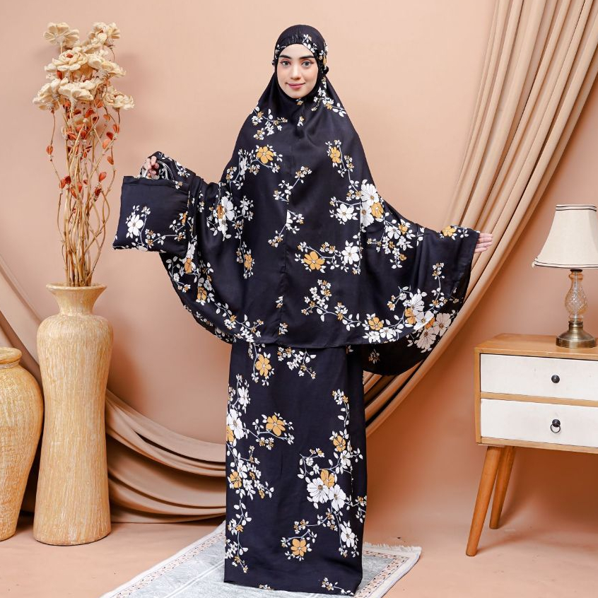 Premium Grosir_Solo Mukena Dewasa Rayon Bali Motif / Mukena Rayon Tie Dye Diamond Granite Sakura